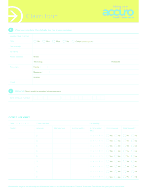 Accuro Claim Form