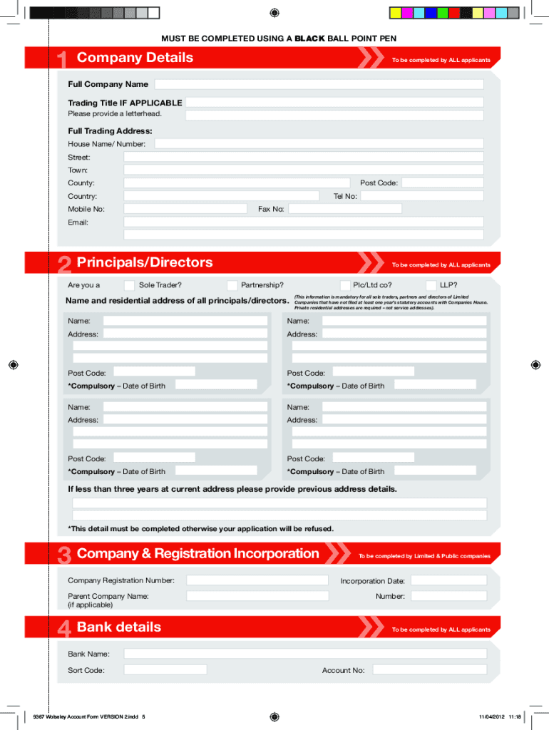 Application Form Plumb Center Online