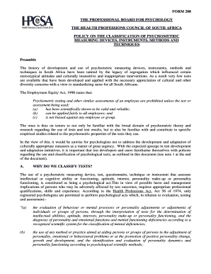 Hpcsa Form 208