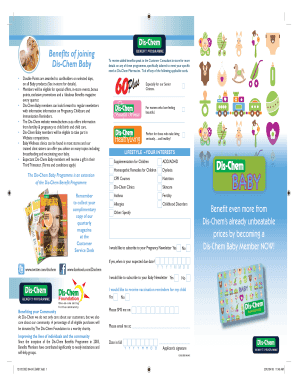 Dischem Baby Club  Form