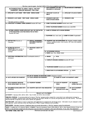 DD Form 1056, Application to Apply for a &amp;#39;No Fee&amp;#39;