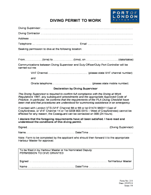 Permit to Work Form PDF