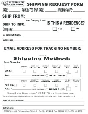 Blank Shipping Form