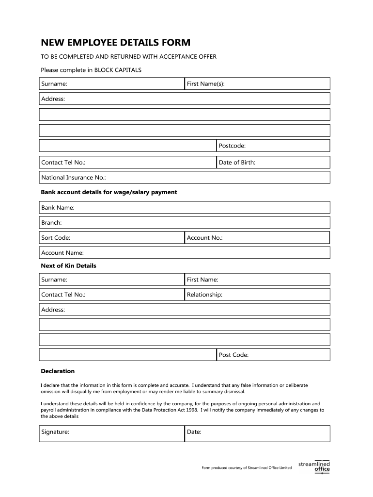 Employee Detail Form
