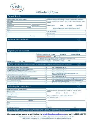 Vista Diagnostics Referral Form