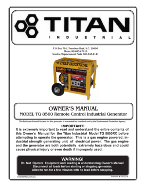 Titan Generator Parts Diagram  Form