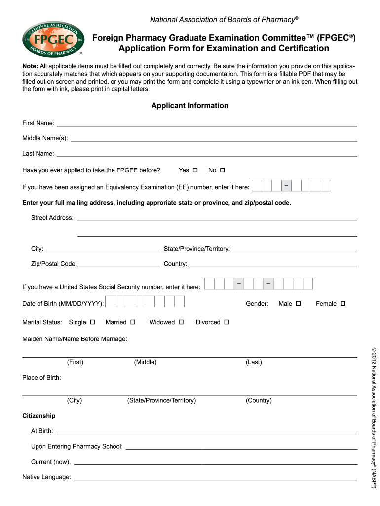 Fpgec  Form