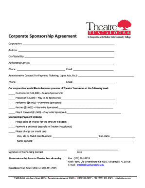 Sponsorship Agreement  Form
