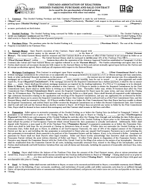 CAR Deeded Parking Purchase and Sale Contract DOC Image  Form