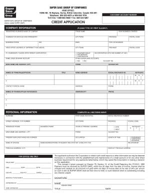 Download Our Credit Application Super Save Group Supersave  Form
