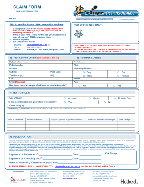 Rogz Pet Insurance  Form