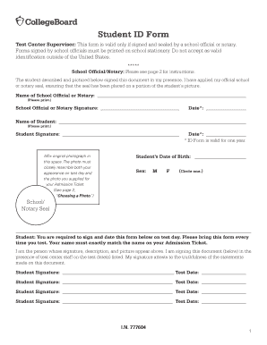 Sat Student ID Form