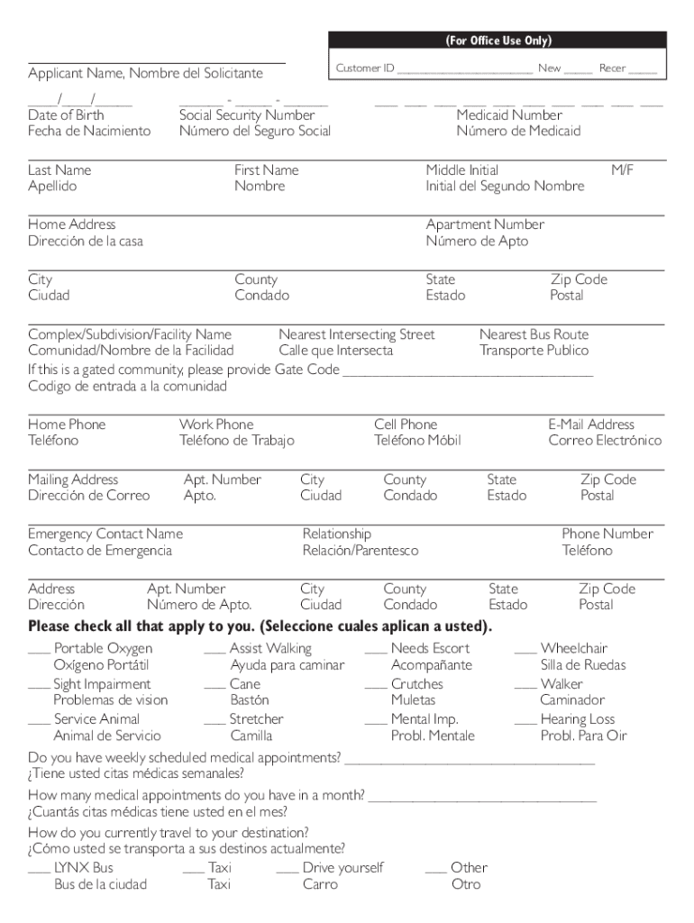 Access Lynx Application  Form