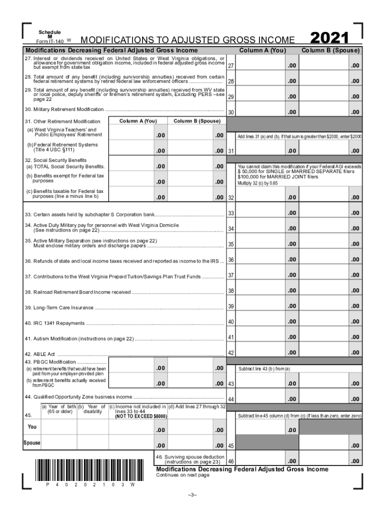  Get the M Modifications to Adjusted Gross Income Form 2021-2024