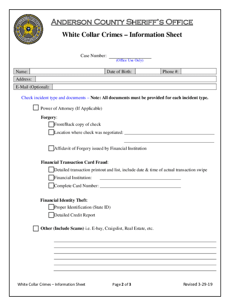 Www Andersonsheriff Org Files UgdWhite Collar Crimes Information Sheet