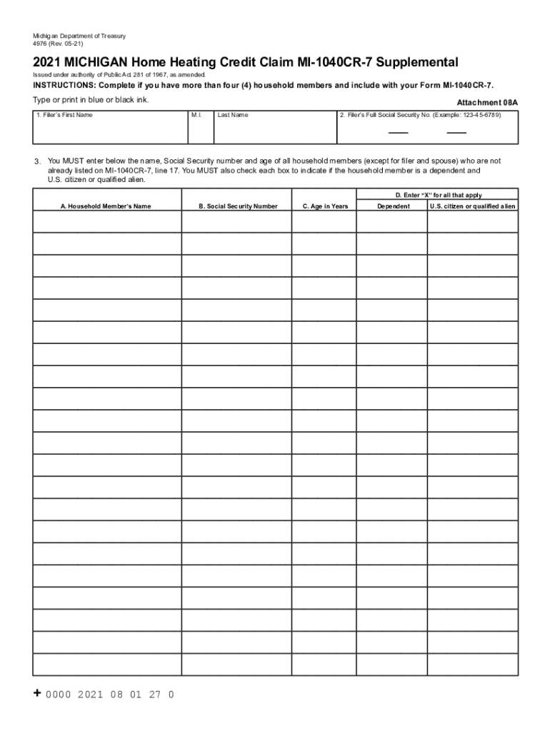  Www Taxformfinder Orgforms20142014 Michigan Home Heating Credit Claim MI 1040CR 7 2021