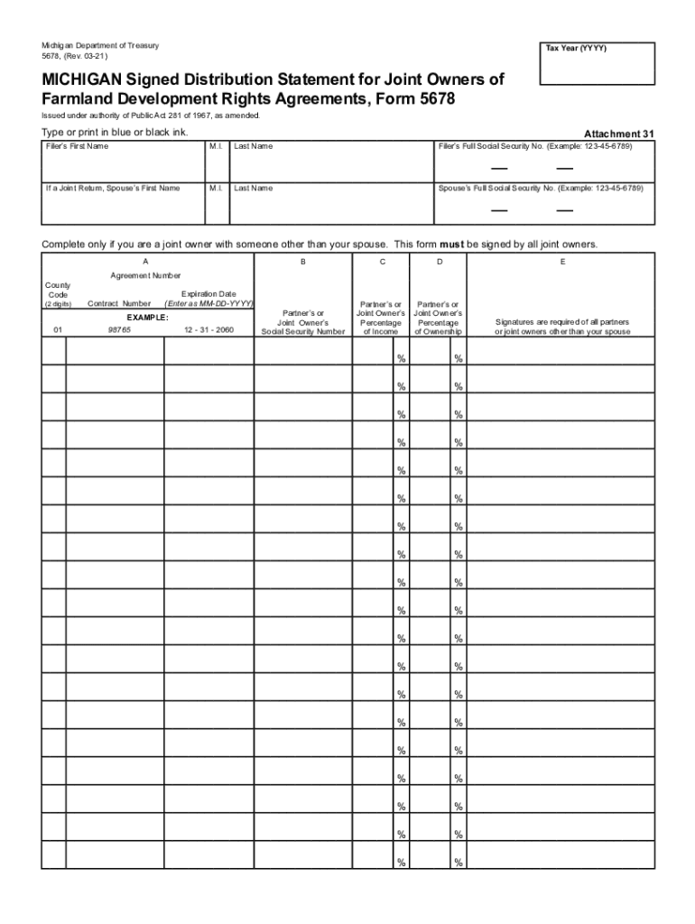 Fillable Online Michigan Form 5678 Signed Distribution