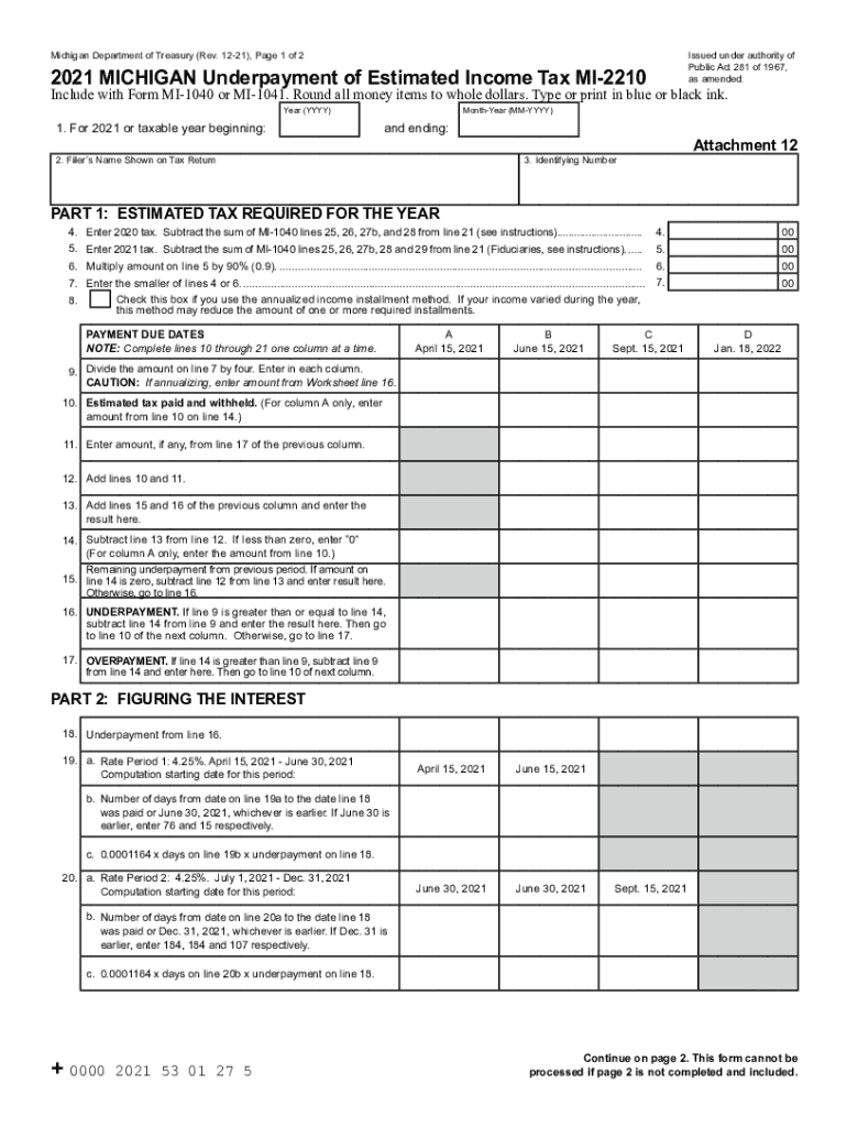  5080, Sales, Use and Withholding Taxes Monthly Michigan 2021