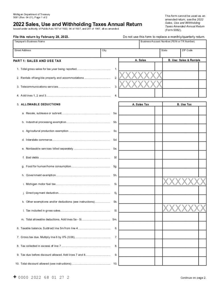  Www Michigan Govtreasury0,4679,712175939TREASURY Treasury and Taxes Forms Michigan 2022