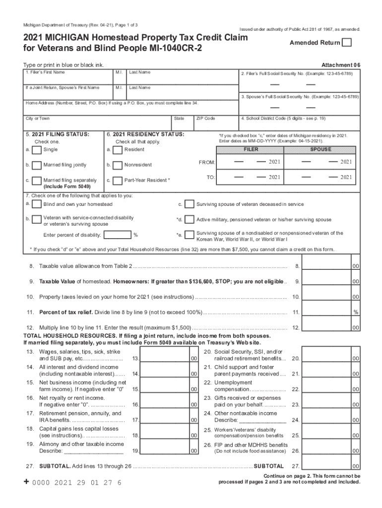  Get the Reset Form Michigan Department of Treasury 2021