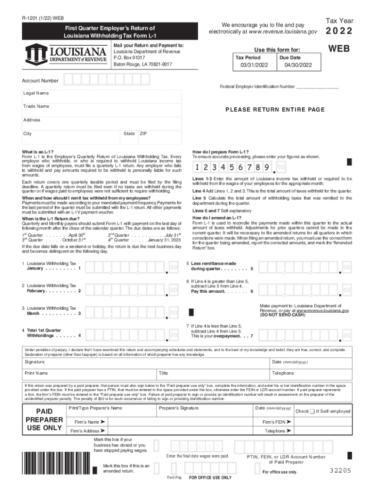  Fillable Online Revenue Louisiana Tax Forms Louisiana 2022