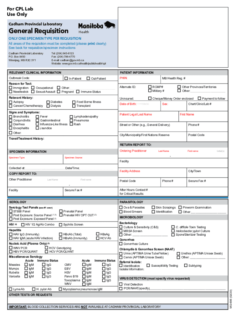 SUPPLIES REQUEST FORM Winnipeg MB R3C 3Y1 PLEASE FAX ONLY