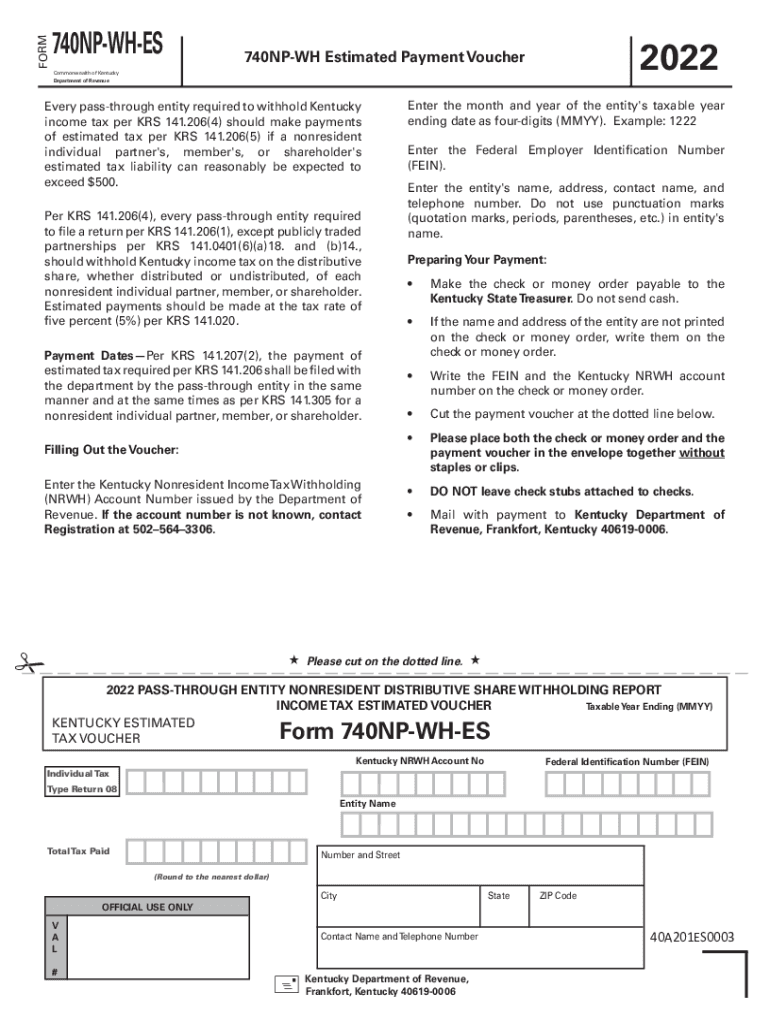 Nonresident Withholding Tax Department of Revenue Kentucky  Form