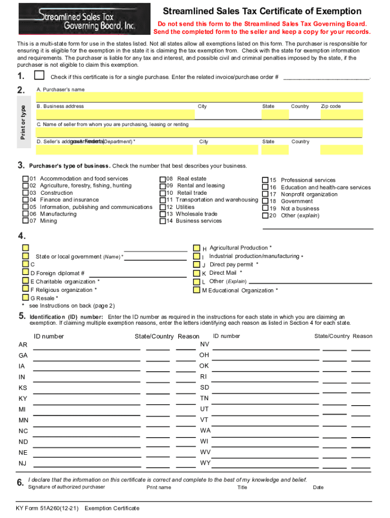 Tax Wv GovDocumentssstStreamlined Sales Tax Certificate of Exemption  Form