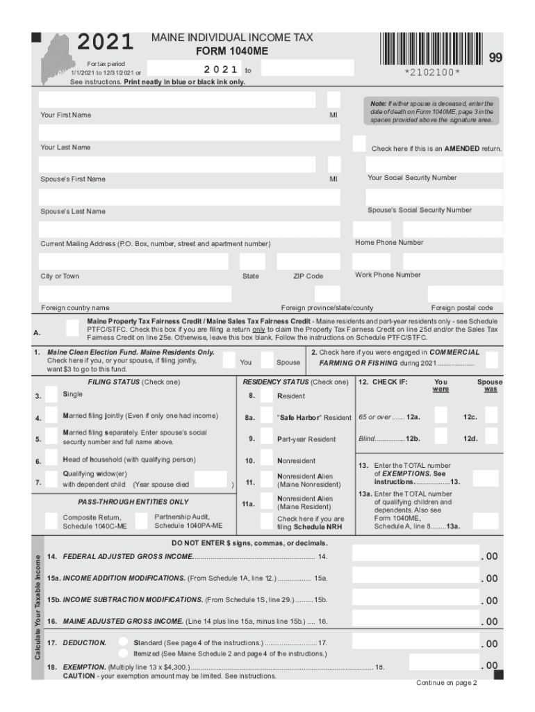  SCHEDULE 2 ITEMIZED DEDUCTIONS FORM 1040ME for Form 1040ME 2021