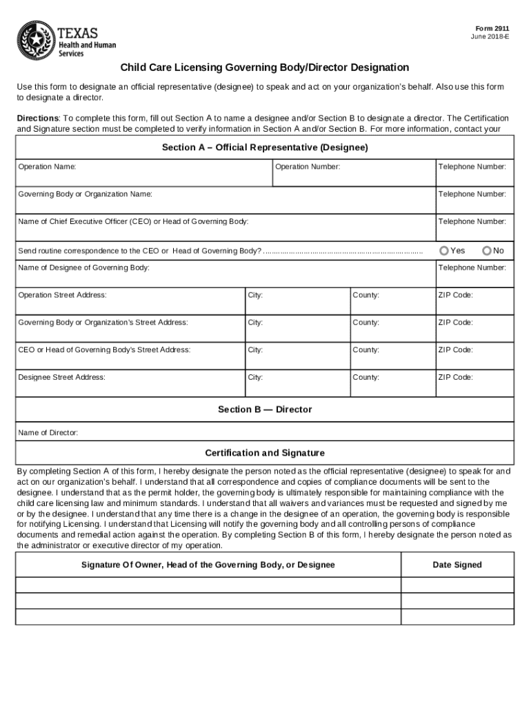  Child Care Governing Body 2018-2024