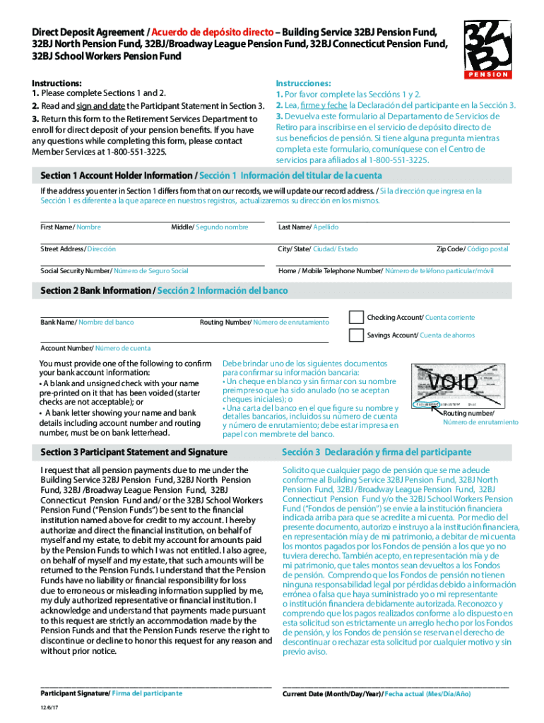 Direct Deposit Agreement Acuerdo De Depsito Directo  Form