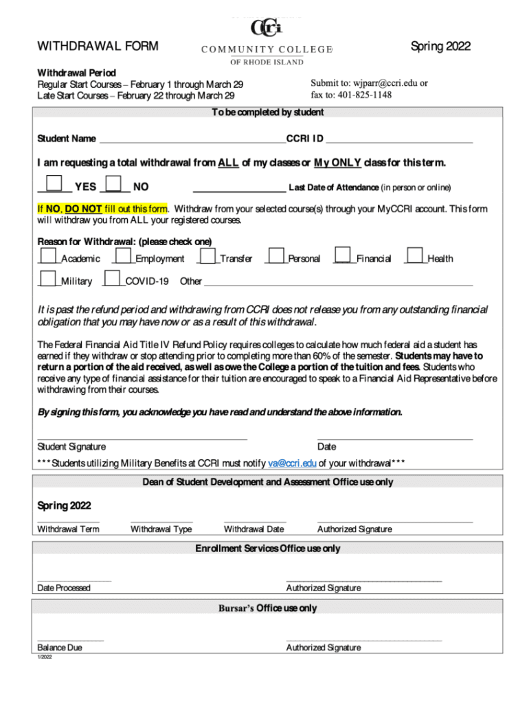  C C R I Withdrawal Form PDF 2022-2024