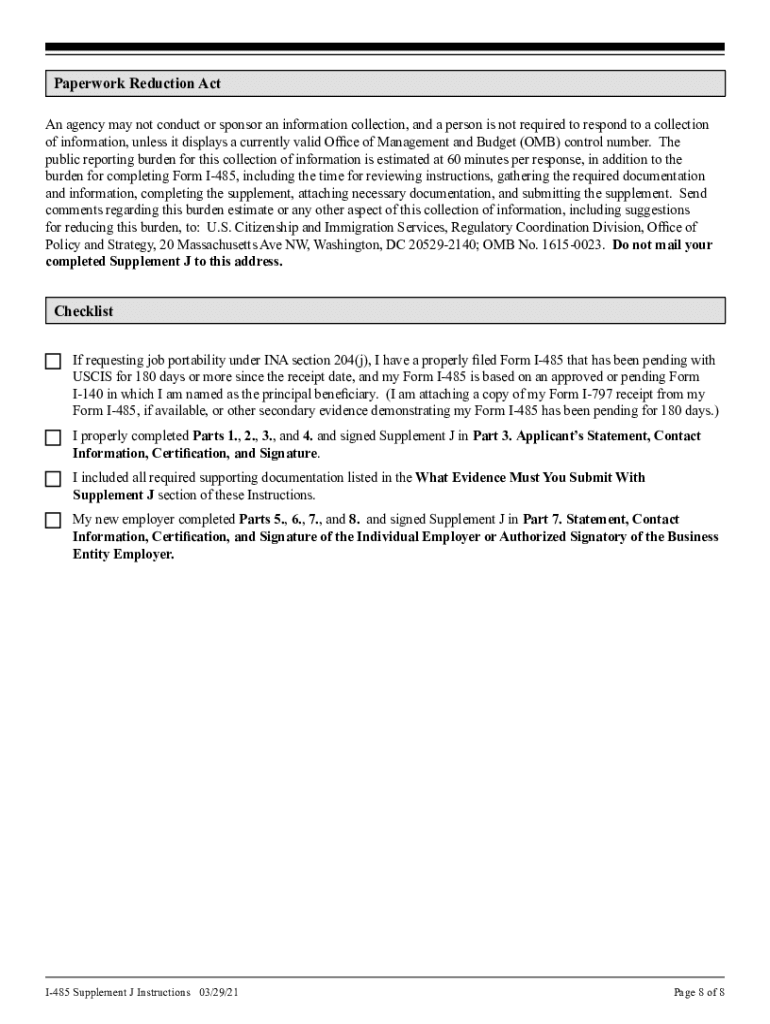 Instructions I 485  Form