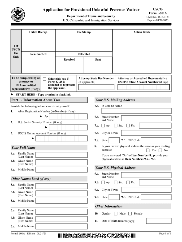 Www Aila OrgFileRelatedApplication for Provisional Unlawful Presence Waiver Form I 601A