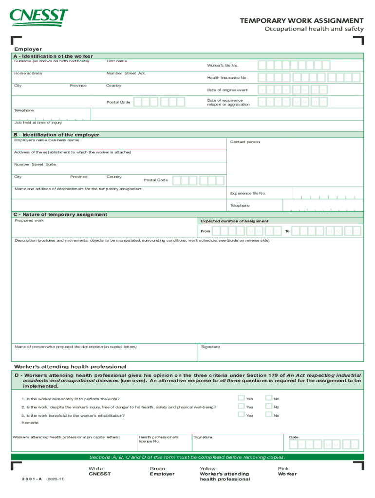 Temporary Work Assignment  Form