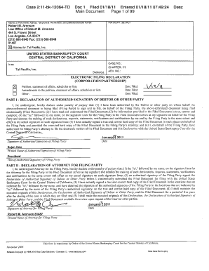 Bankruptcy Forms Tai Pacific, Inc Robert M Aronson 81487