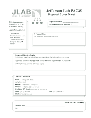 Paccoversheet PDF Jlab  Form