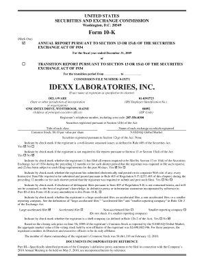 Form 10 K for the Year Ended December IDEXX Laboratories