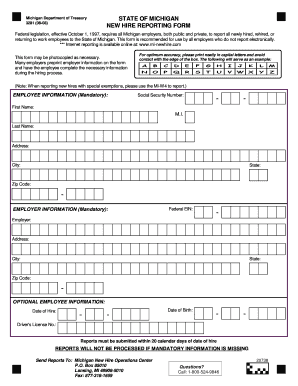 Michigan New Hire  Form