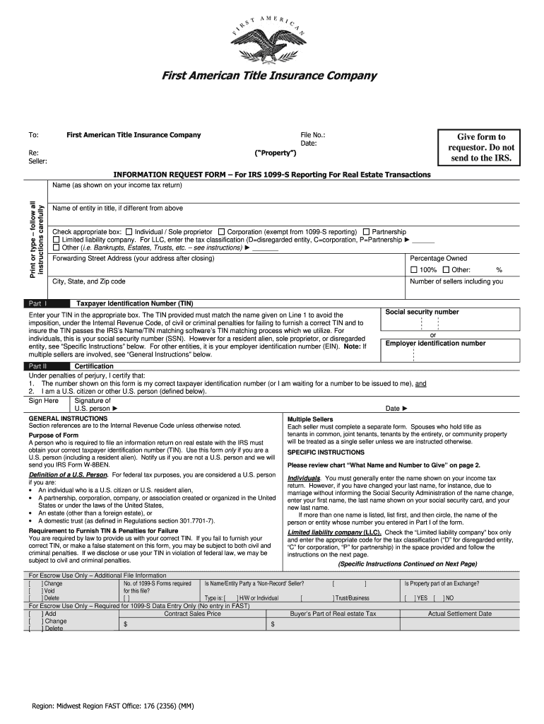 1099 Information Request Form