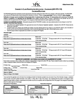 NOTIFICATION of VOLUNTARY PREKINDERGARTEN VPK PROVIDER ACTION  Form