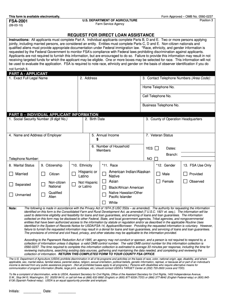 3 FLP, Exhibit 5 United States Department of Agriculture Farm and Foreign Agricultural Services Farm Service Agency Texas FSA Pu  Form