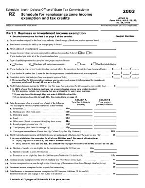 Exemption or Tax Credit under the North Dakota  Form