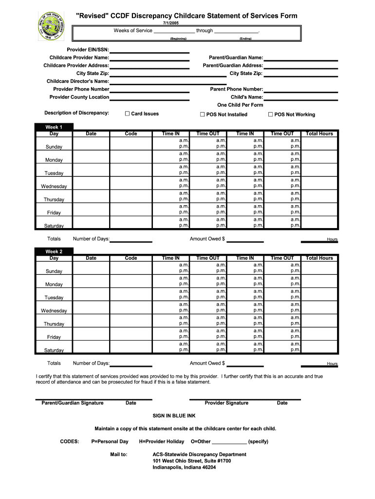  Ccdf Form 2005-2024