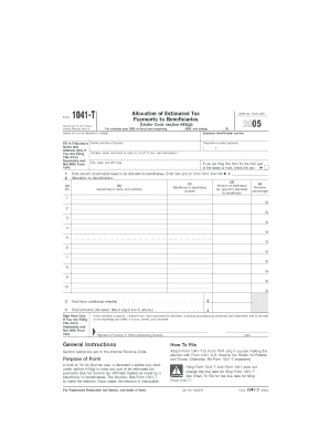 Form 1041 T Fill in Capable Allocation of Estimated Tax Payments to Beneficiaries