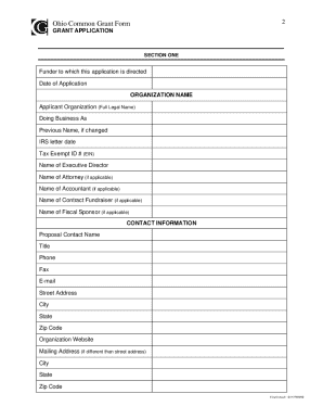 Common Grant Application Template  Form