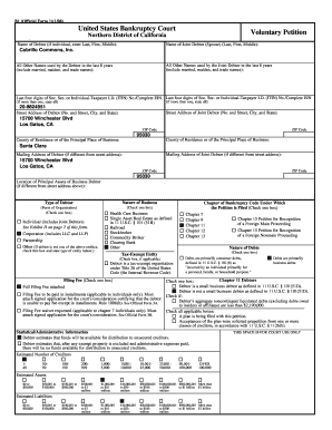 Bankruptcy Forms Cabrillo Commons Paul E Manasian 130855