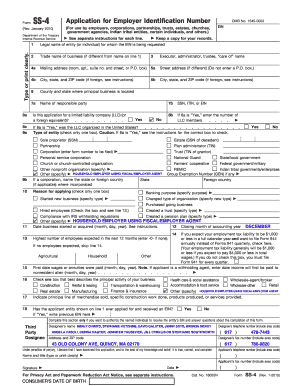 Form SS 4 Rev January Masscp