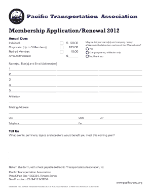 Membership ApplicationRenewal  Form