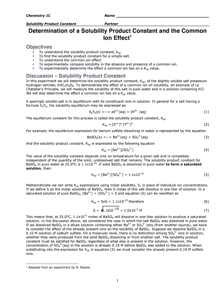 Chemistry 1C  Form